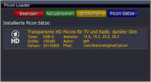 Picon Loader: Installierte Picons