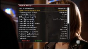 Einstellungsmöglichkeiten von Easy Info