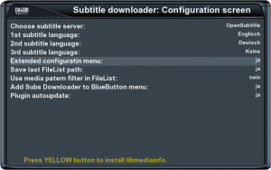 Einstellungen des Subs-Downloader