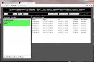 AutoTimer Webinterface - Übersicht