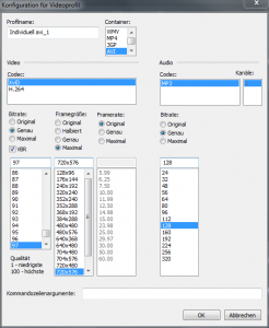 Codec-Auswahl