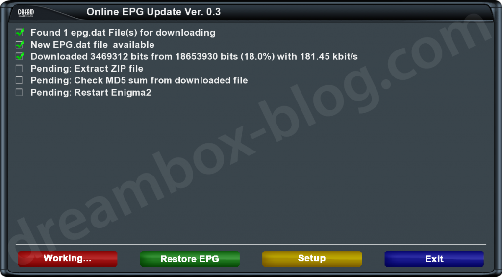 EPG Update & Restore