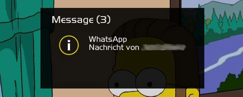 Enigma2-Notifier zeigt eine WhatsApp-Benachrichtigung auf dem Fernseher an (Bild von appminent aus dem Google Play Store)