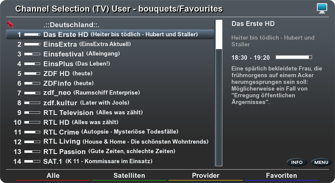 Kanalauswahl bei Elgato-HD