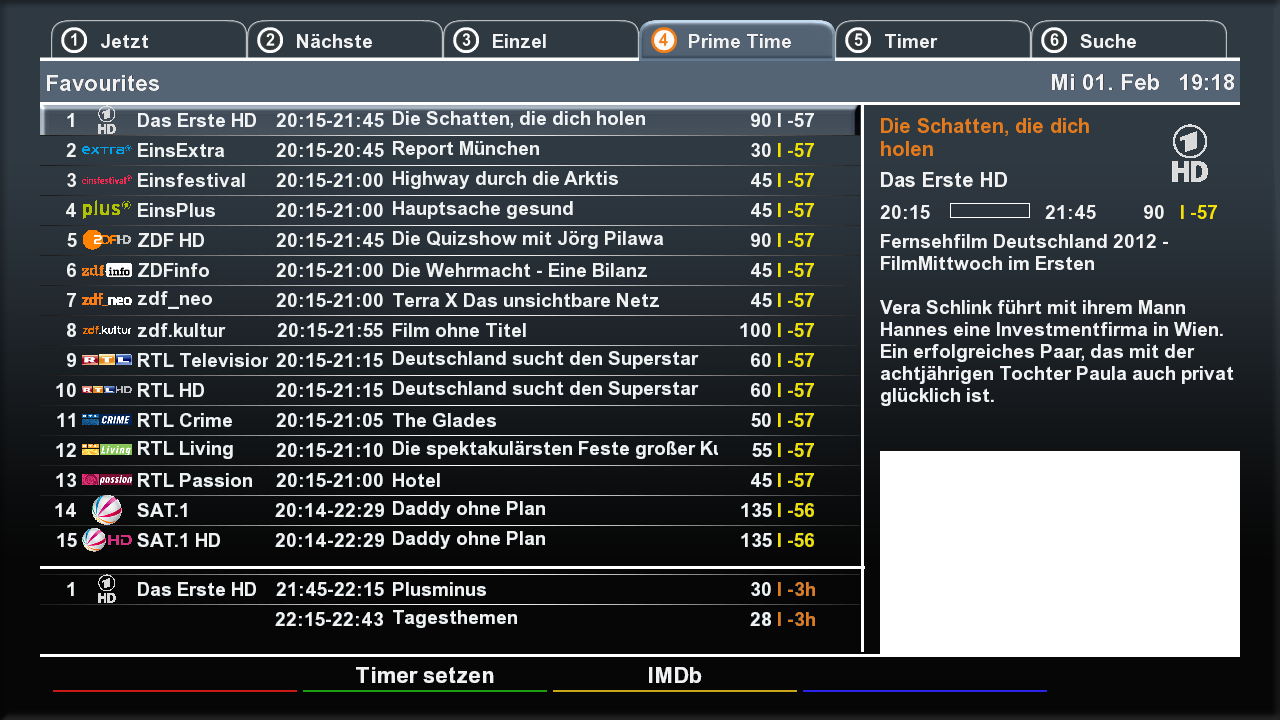 Merlin EPG Center mit Elgato-HD